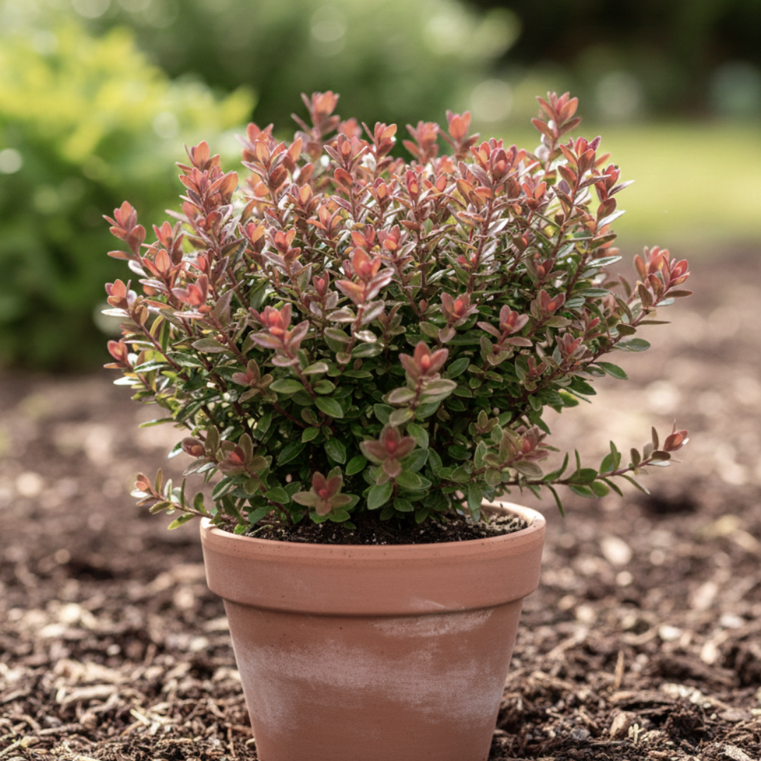 Hebe Little Leaves Red 17cm/2L