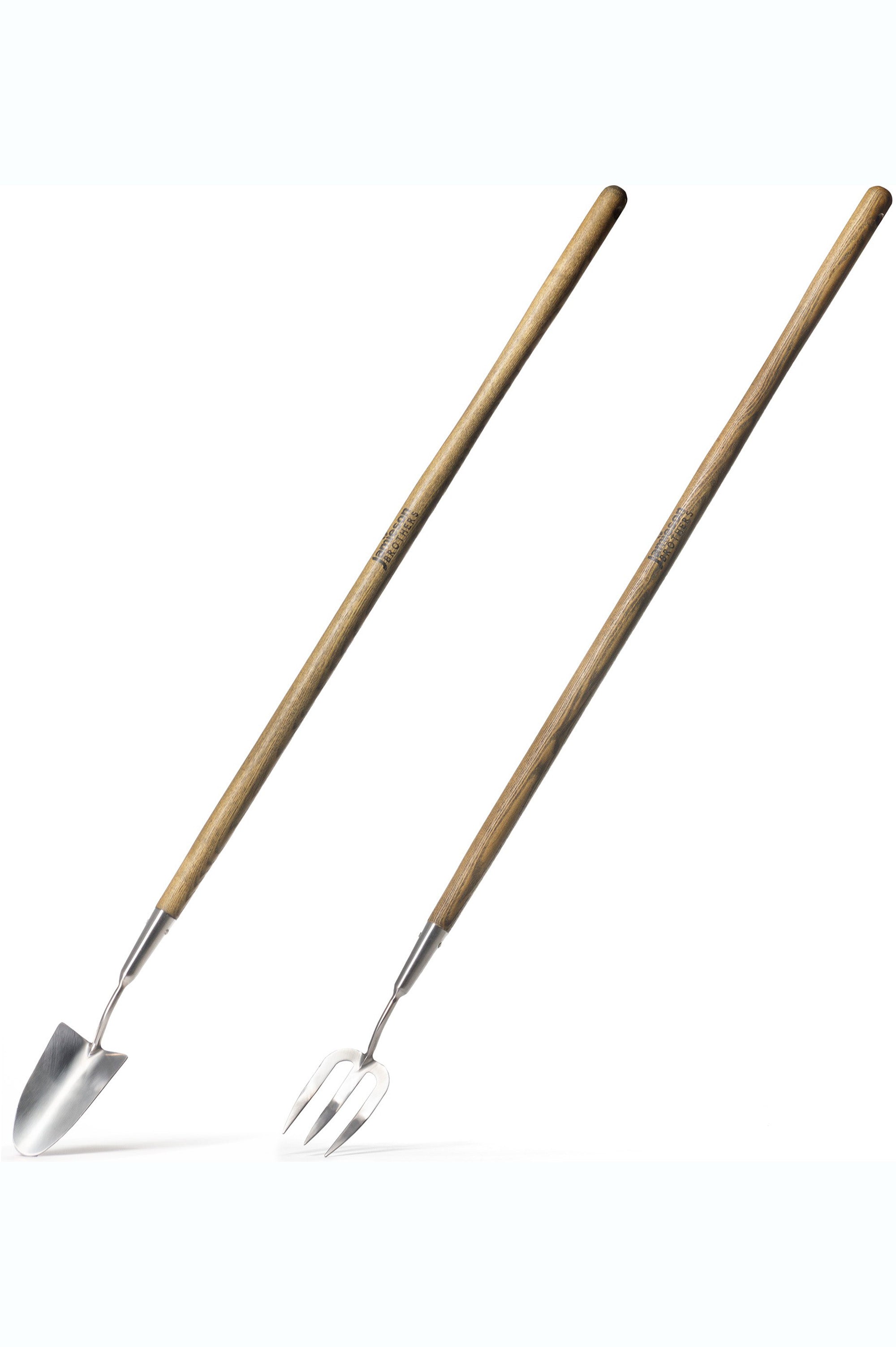 Gardening Stainless Steel Long Handled Fork and Long Handled Trowel 2 in 1 Garden Tool Set By Jamieson Brothers