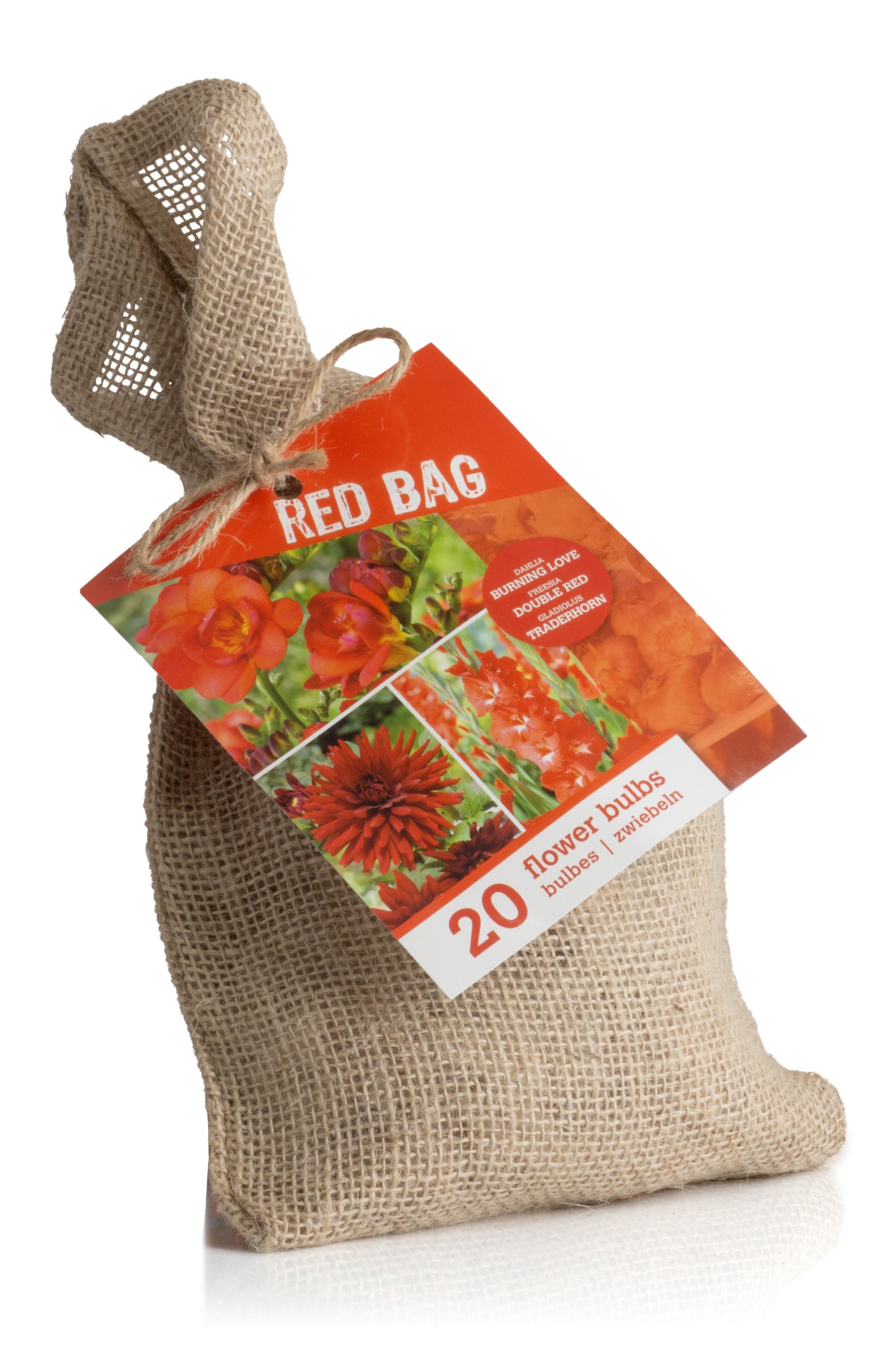 The Red bag (10 Bulbs) Dahlia, Gladiolus & Freesia