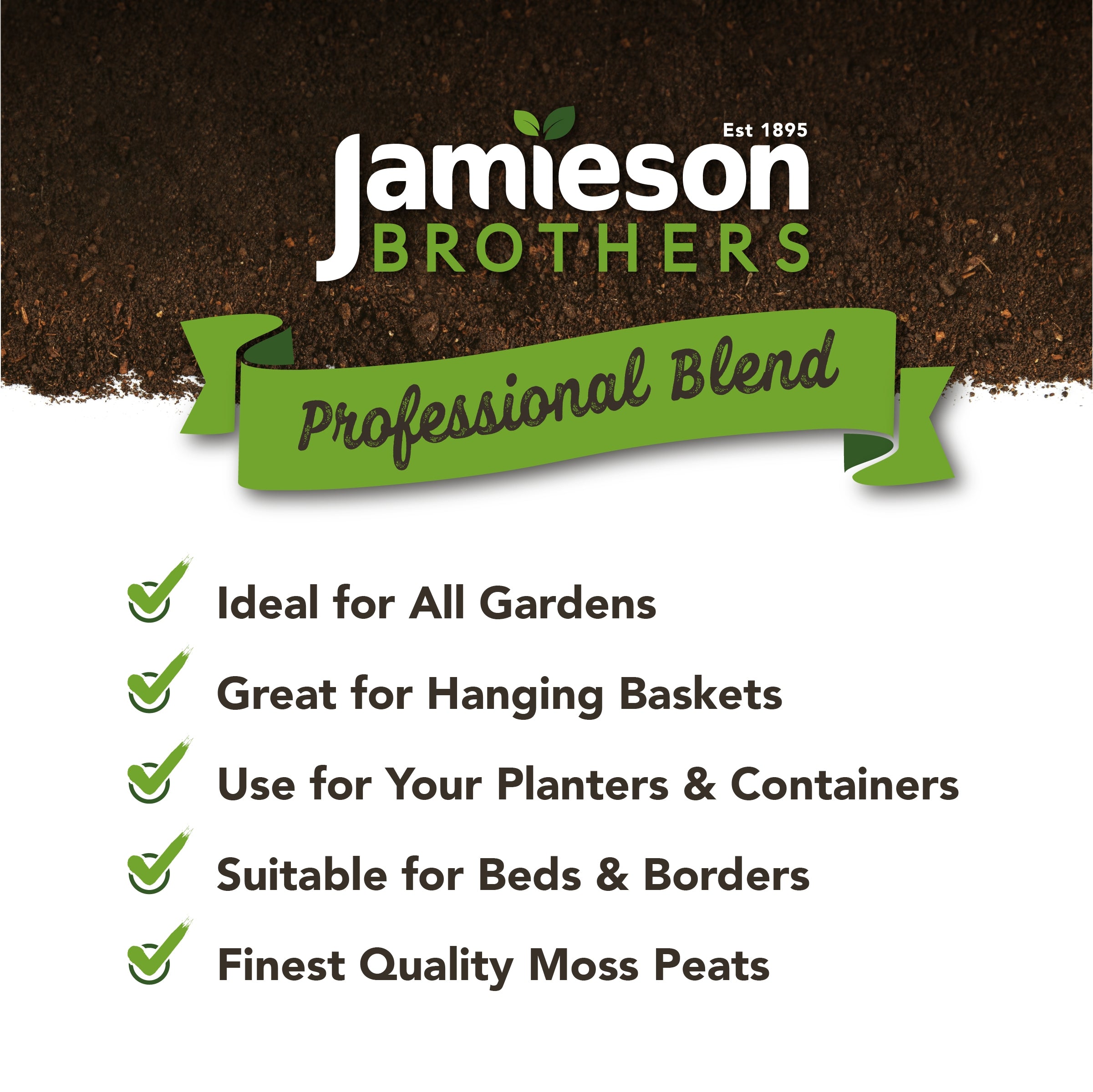 Multi Purpose Compost with added John Innes 60L - 6 months feeding added as standard to this premium mix By Jamieson Brothers