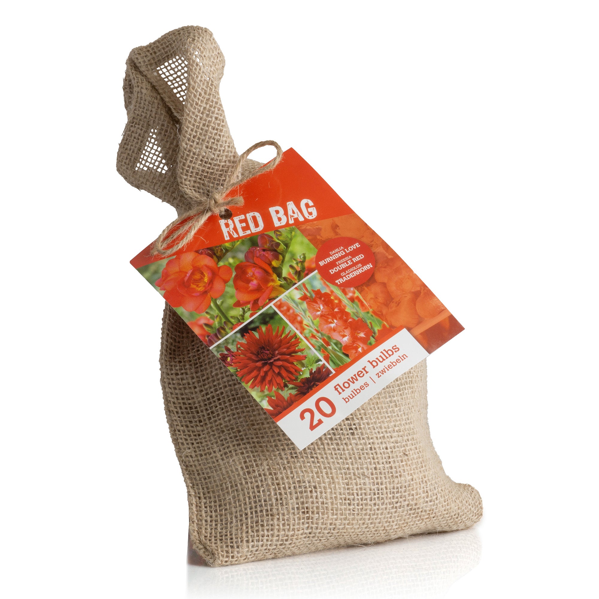 The Red bag (10 Bulbs) Dahlia, Gladiolus & Freesia