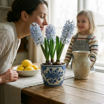 Light Blue Hyacinth Plants in Pots – 3 x 1 Litre Pots (9 Flowering Bulbs)