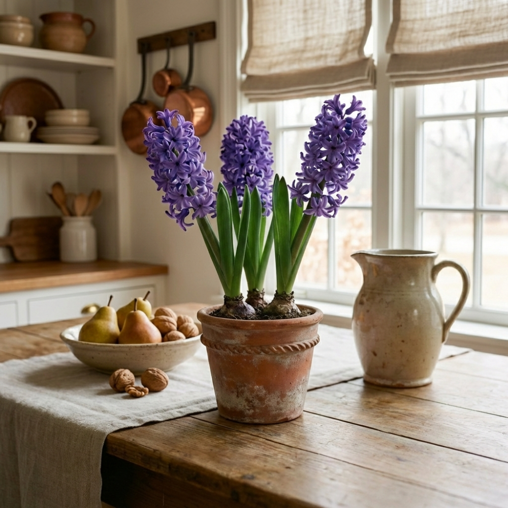 Purple Hyacinth Plants in Pots – 3 x 1 Litre Pots (9 Flowering Bulbs)