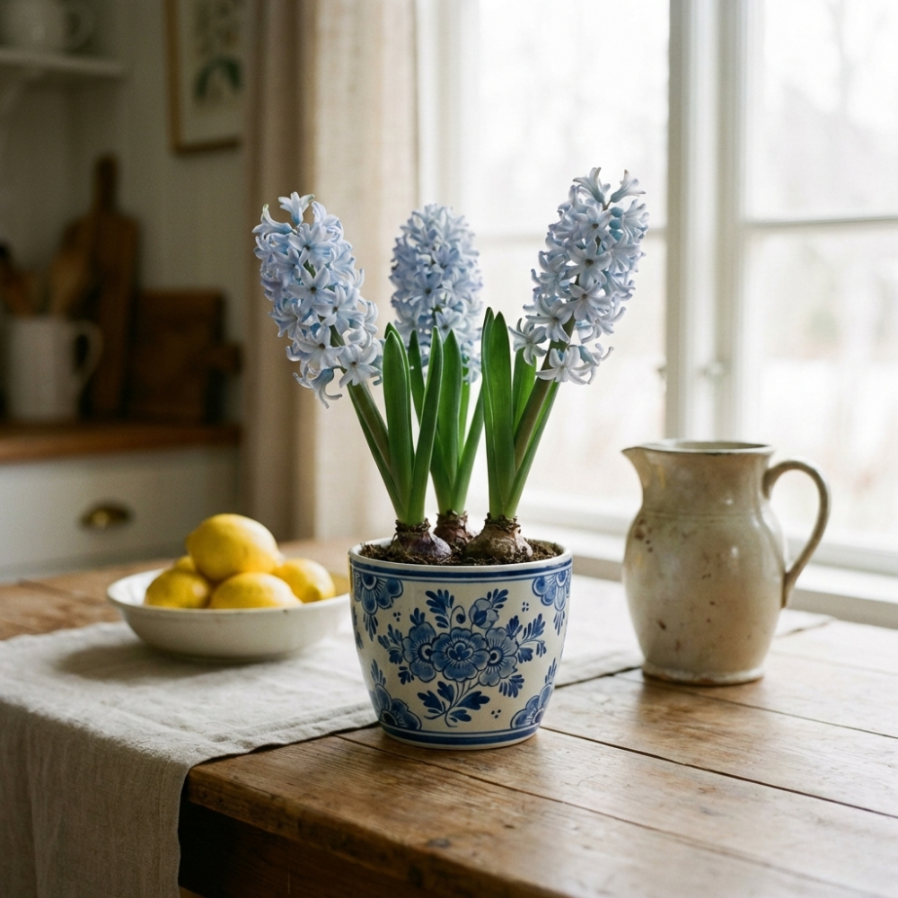 Light Blue Hyacinth Plants in Pots – 3 x 1 Litre Pots (9 Flowering Bulbs)