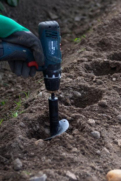 Auger Drill Bits for Planting Bulbs, Flowers, Vegetables, Potatoes, and Weed Remover - Twin Tool Pack 8x30 & 4x22cm by Jamieson Brothers