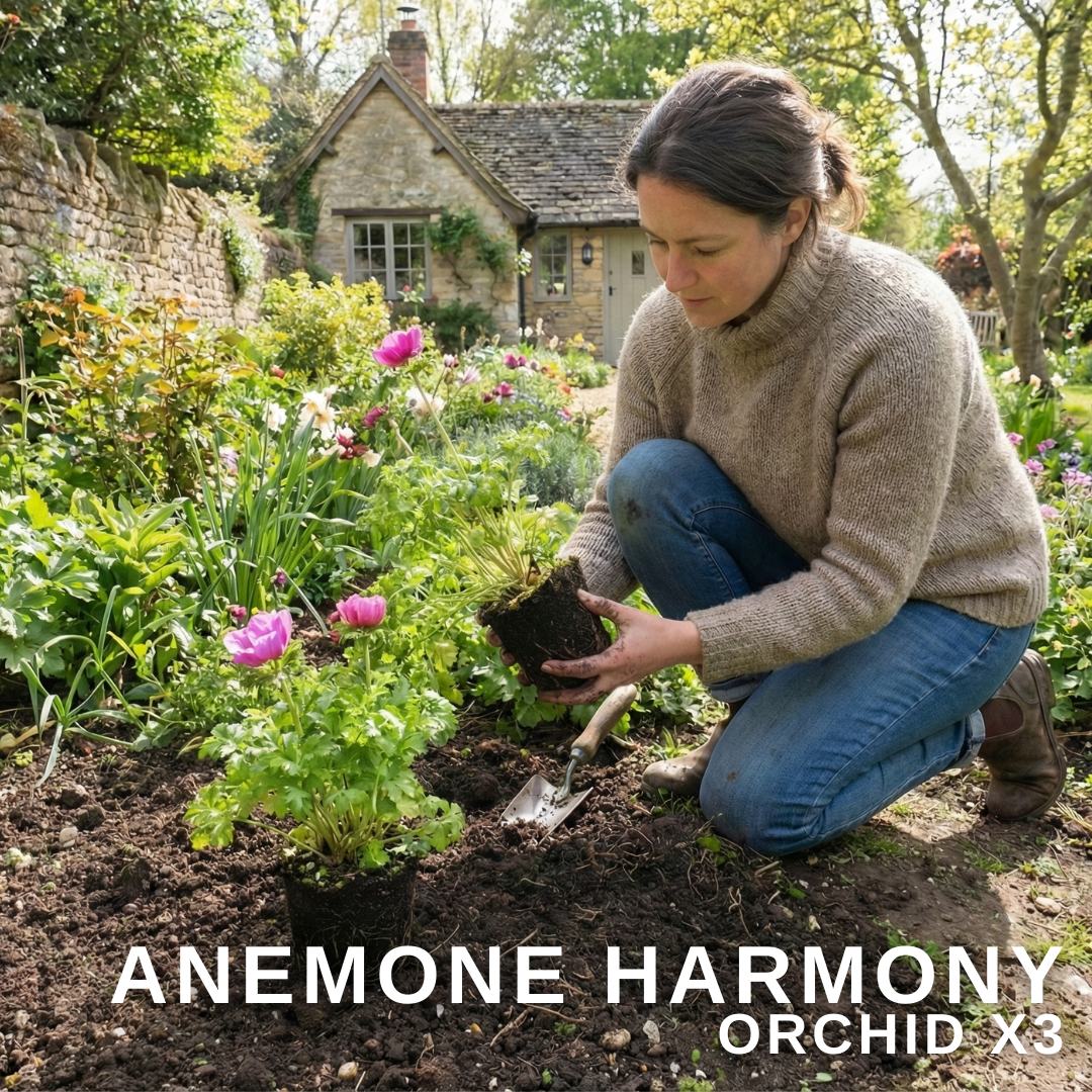 Set of 3 or 6 Garden Ready Plants – Anemone ‘Harmony Orchid’, Ready to Plant in Your Garden