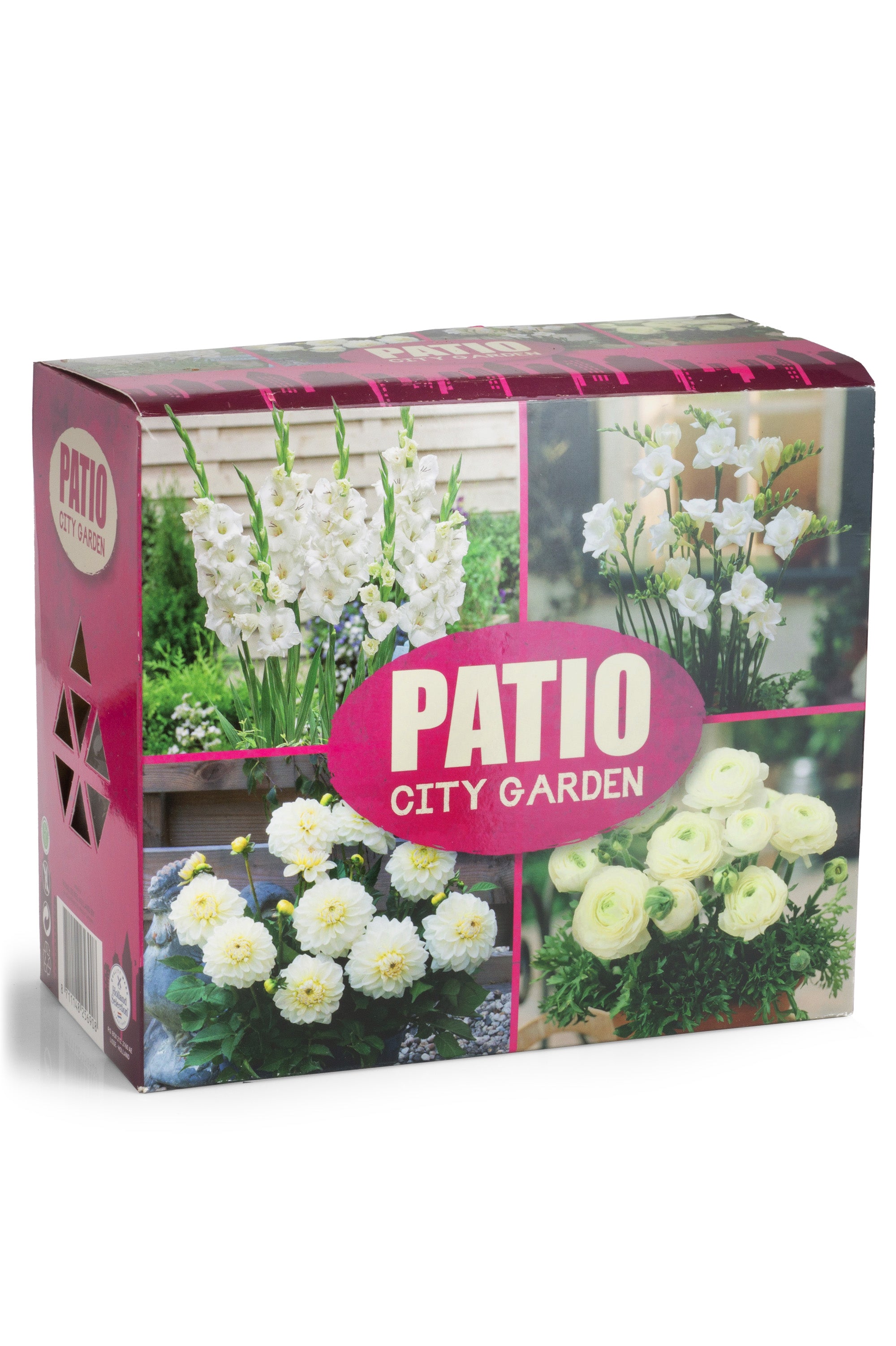 Patio City Garden White Mix (Dahlia Pinnata, Gladiolus Hortulanus, Freesia Hybrid, Ranunculus Asiaticus) 40x Spring Planting Flower Bulbs