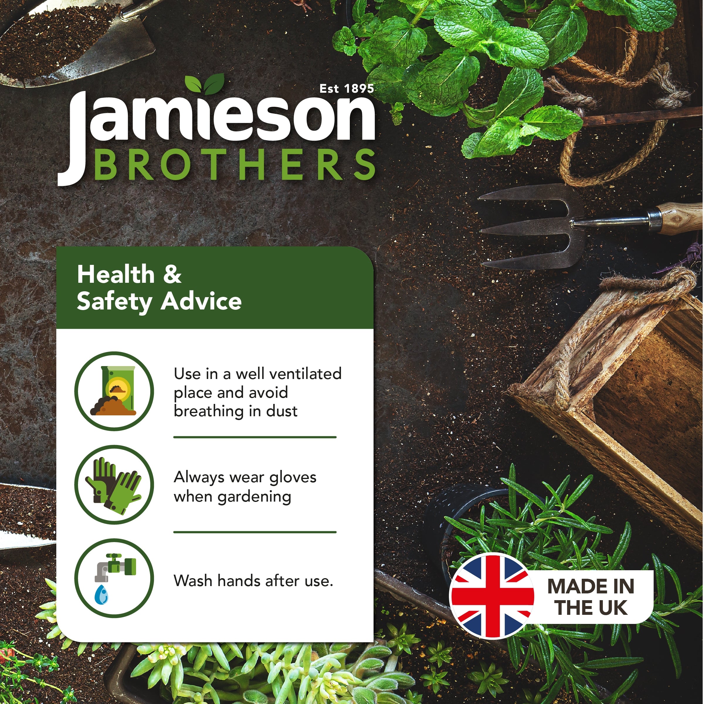 Multi Purpose Compost with added John Innes 60L - 6 months feeding added as standard to this premium mix By Jamieson Brothers