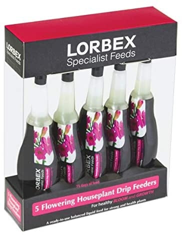 Lorbex Flowering Houseplant Drip Feeders - 5 x 30ml