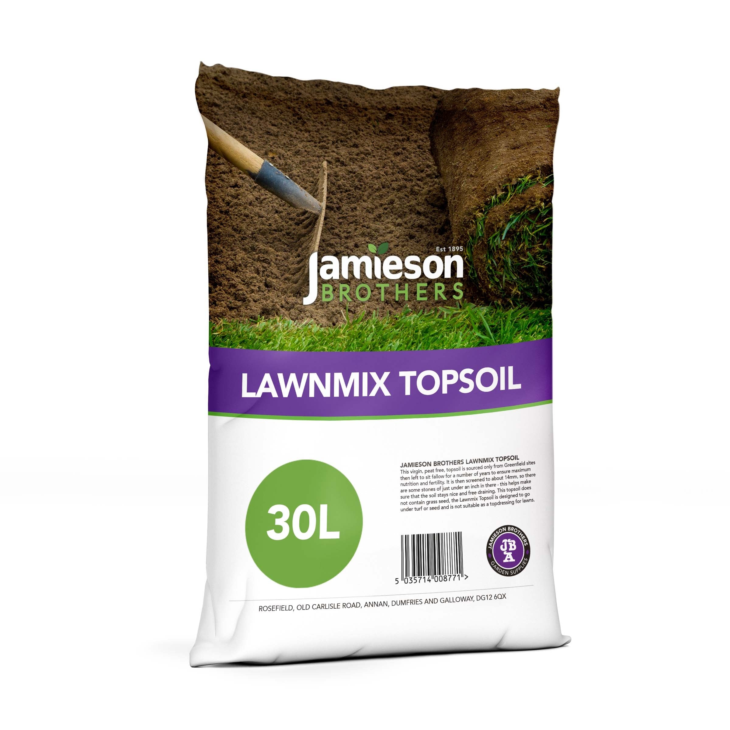 Lawnmix Top Soil 30L by Jamieson Brothers